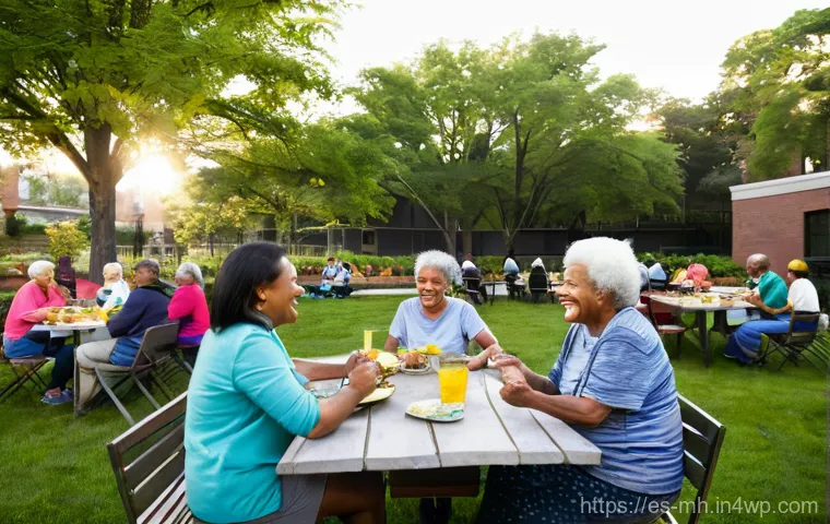 참여형 연구의 사회적 자본 구축 - **Community Garden Day: Weaving Connections**
    A vibrant, sun-drenched community garden bustling ...